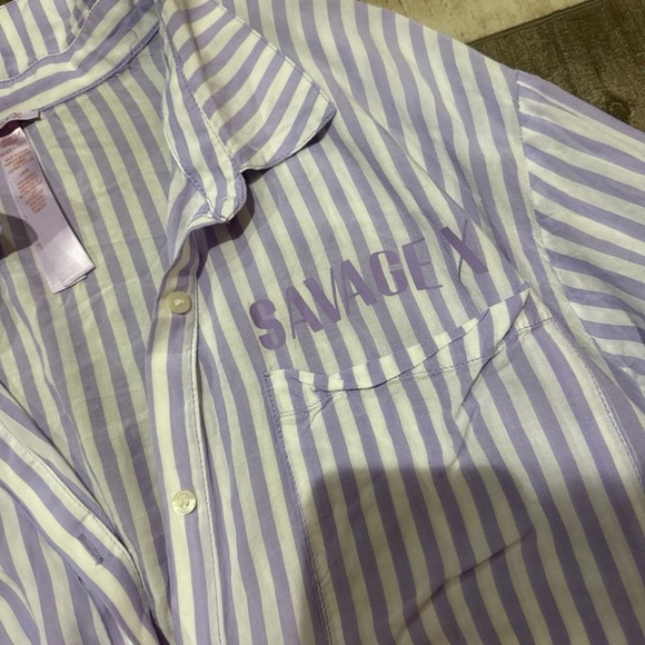 Savage x fenty purple stripe sleep shirt - Picture 2 of 4